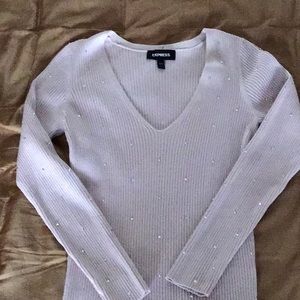 Pink bling studded express sweater